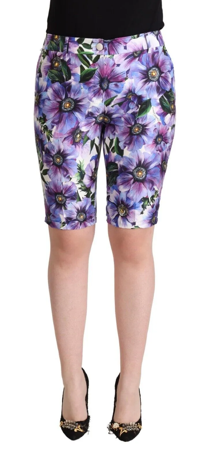 Dolce & Gabbana Women's Floral Cropped Mid-Waist Pants