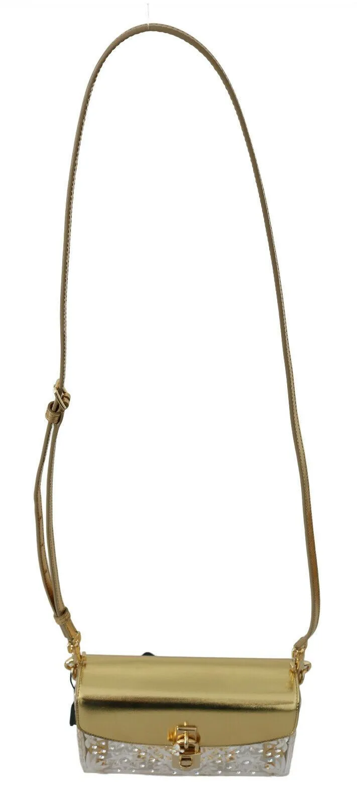 Dolce & Gabbana Women's Elegant Gold Crystal Embellished Box Bag