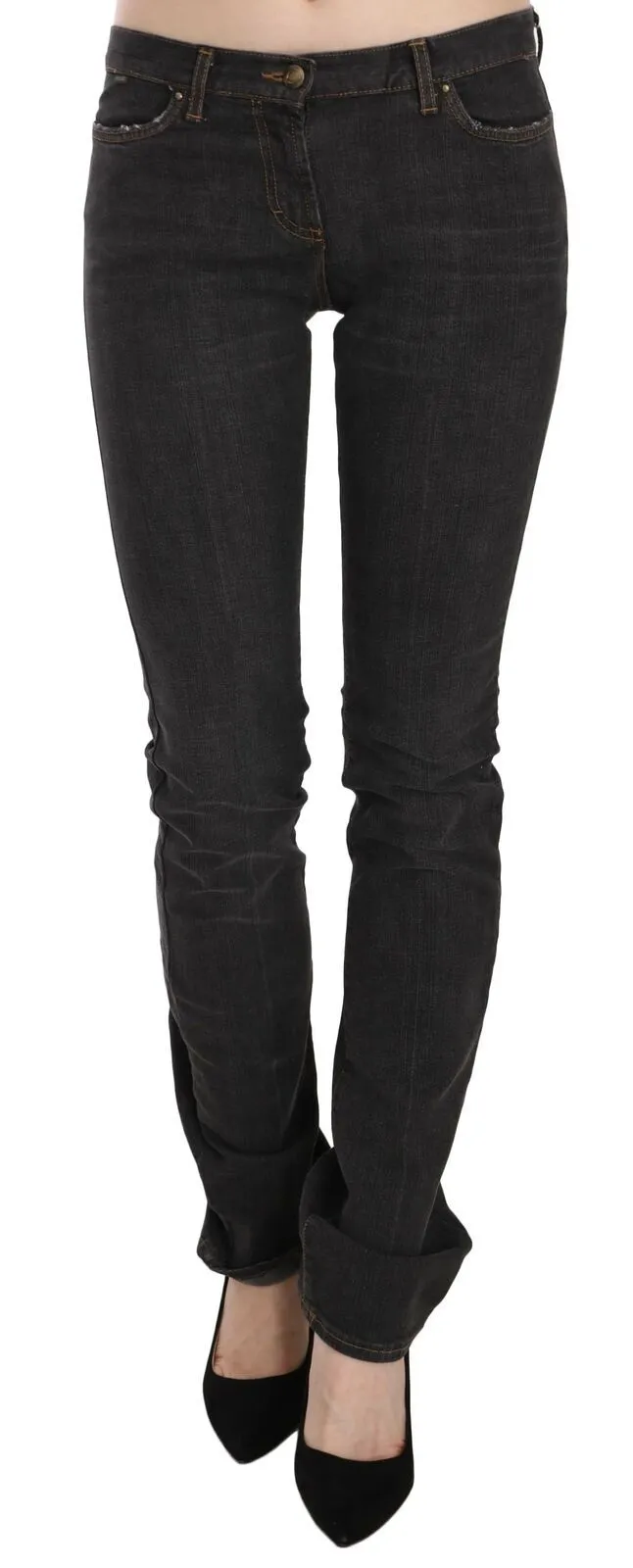 Just Cavalli Women's Elegant Low Waist Skinny Black Pants