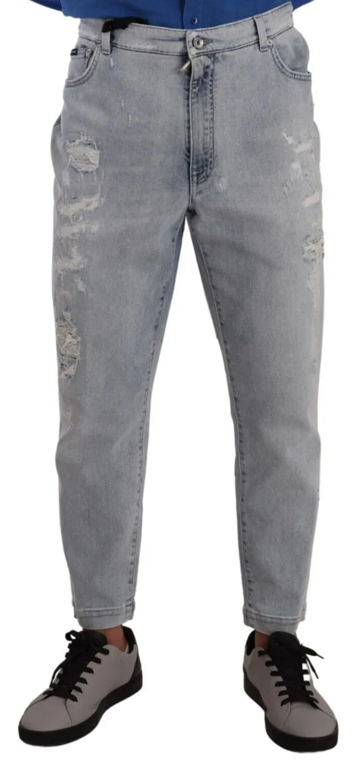 Dolce & Gabbana Men's Blue Cotton Tapered Denim Trouser GRACE Jeans