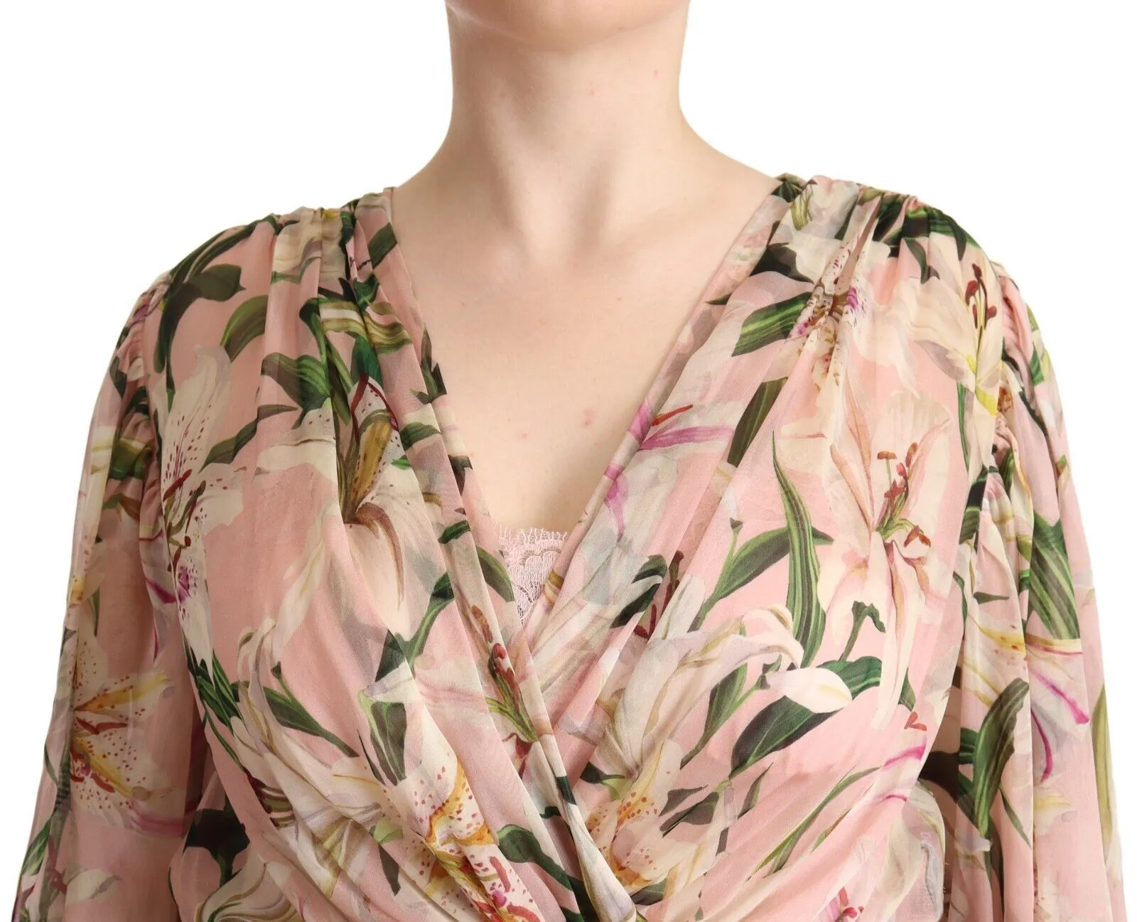 Dolce & Gabbana Women's Elegant Floral Silk Midi Dress