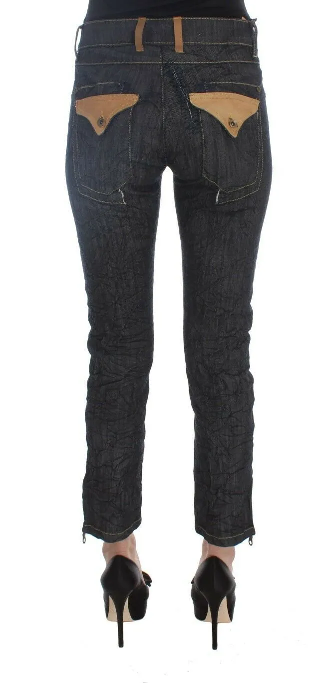 PLEIN SUD Women's Chic Slim Fit Capri Cropped Jeans