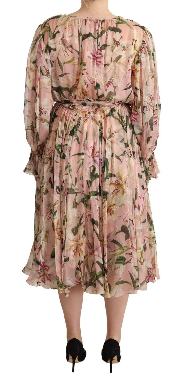 Dolce & Gabbana Women's Elegant Floral Silk Midi Dress