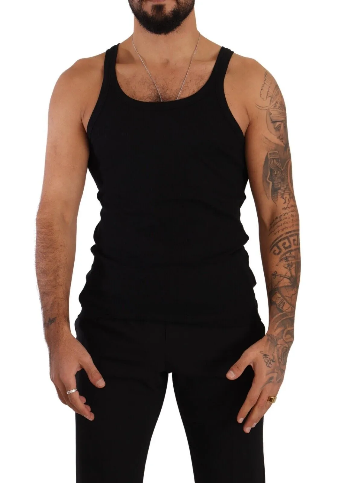 Dolce & Gabbana Men's Sleek Black Tank Top T-Shirt