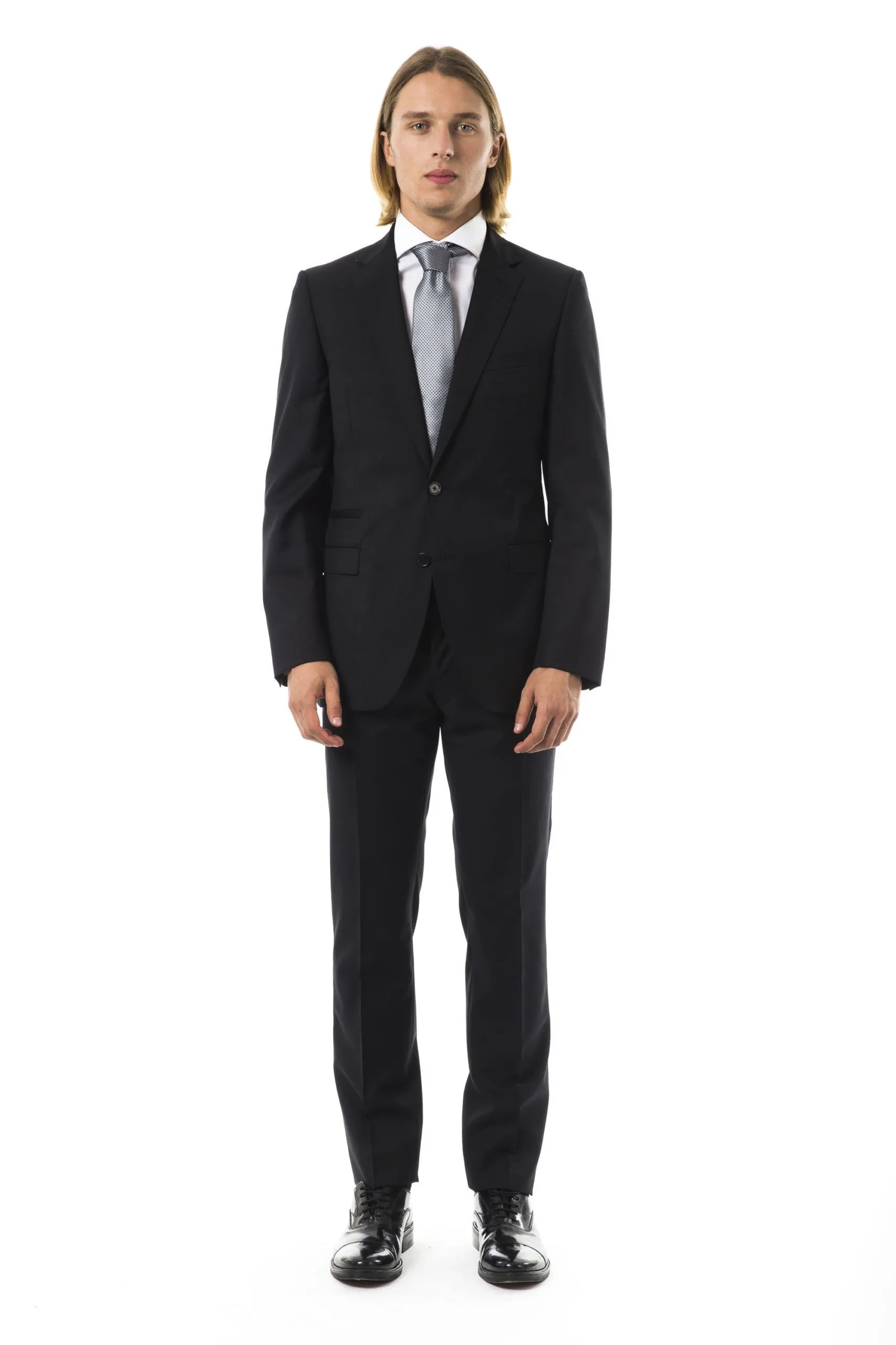 Elegant Virgin Wool Slim Suit Set
