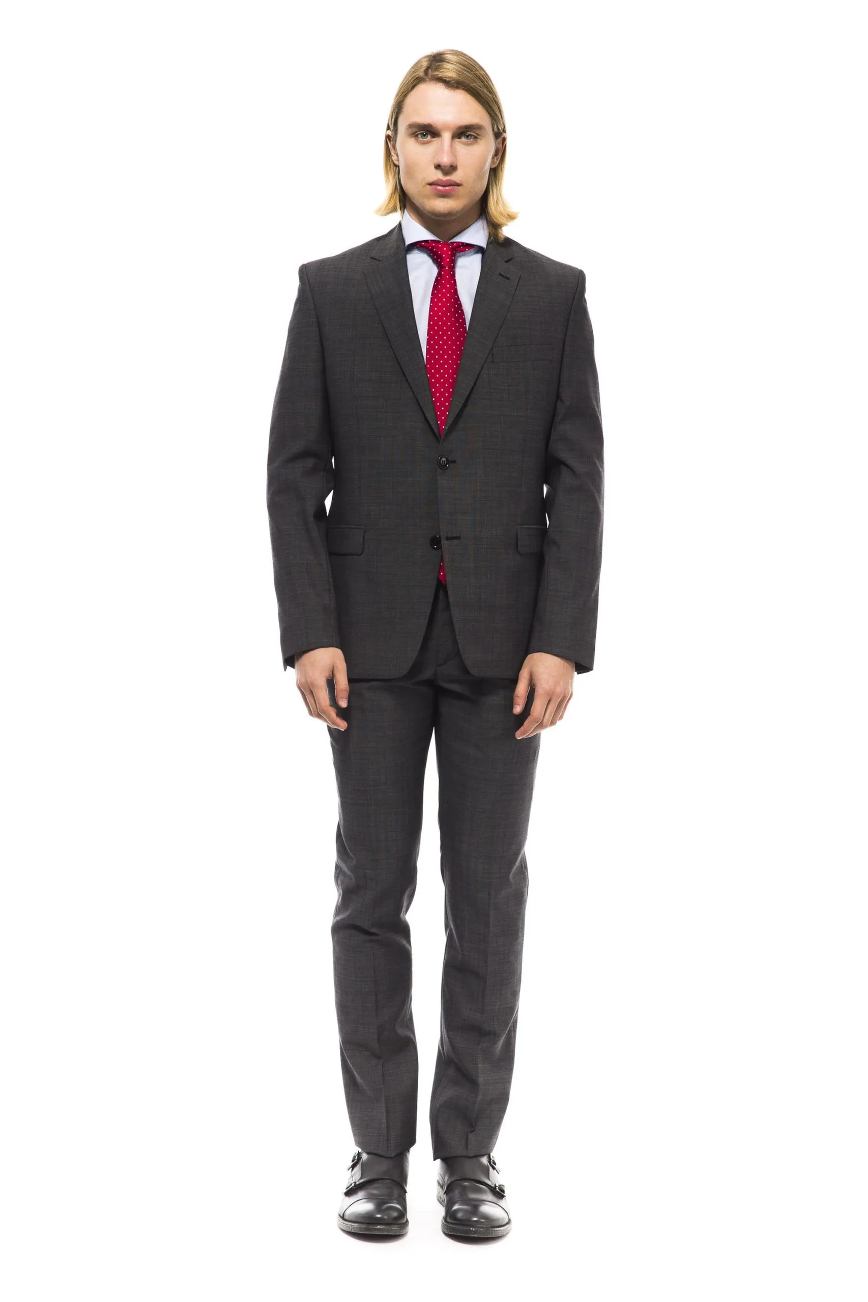 Elegant Virgin Wool Suit Set for Men