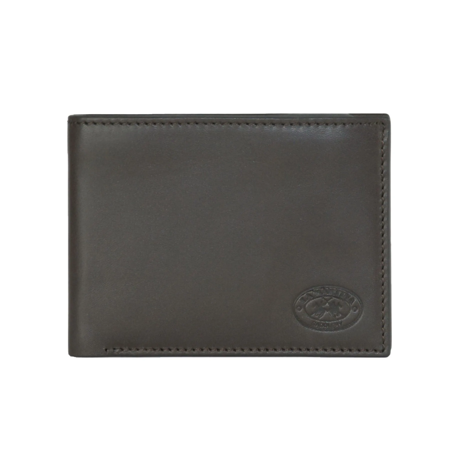 La Martina Men's Elegant Dark Brown Leather Wallet