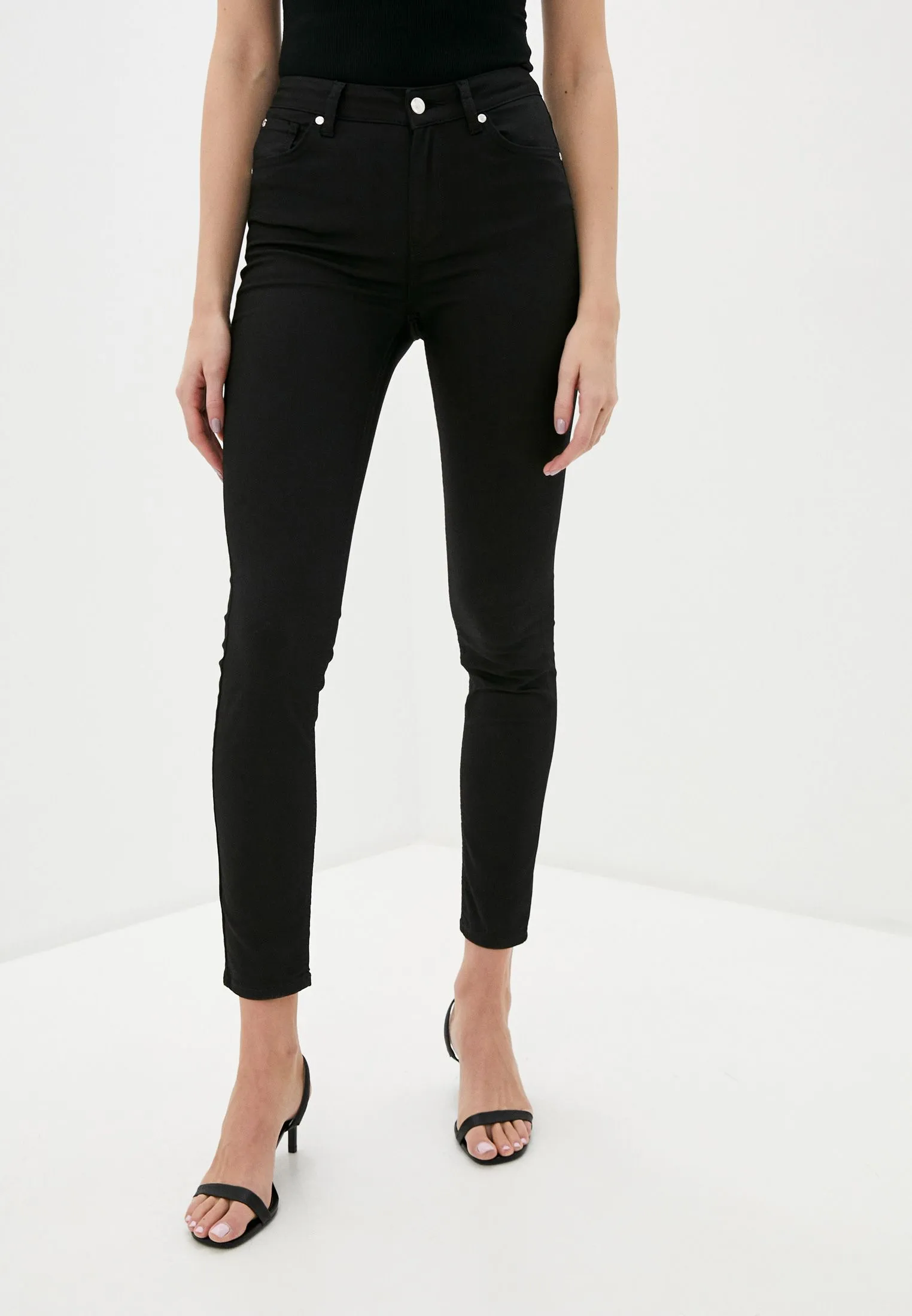 Silvian Heach Women's High Waist Slim Fit Chic Black Jeans