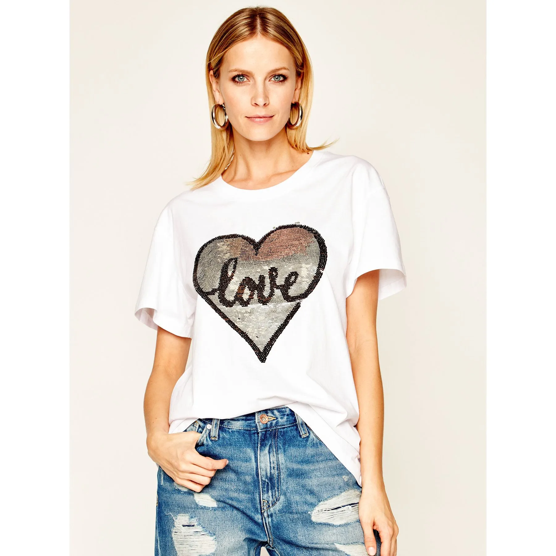 Silvian Heach Women's Chic White Fenetoe Tee for Effortless Style