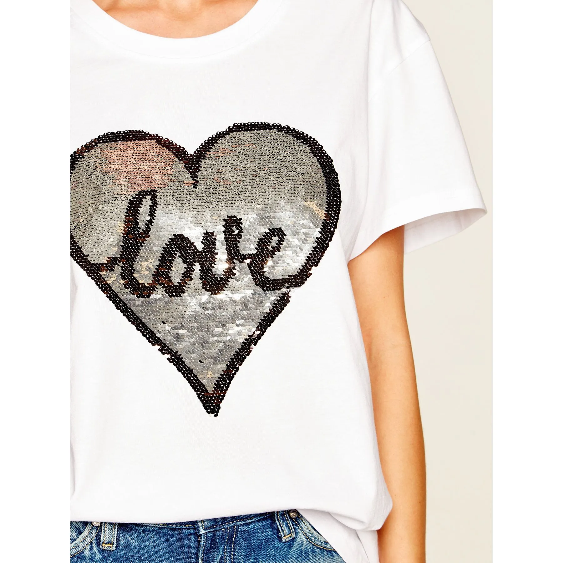 Silvian Heach Women's Chic White Fenetoe Tee for Effortless Style
