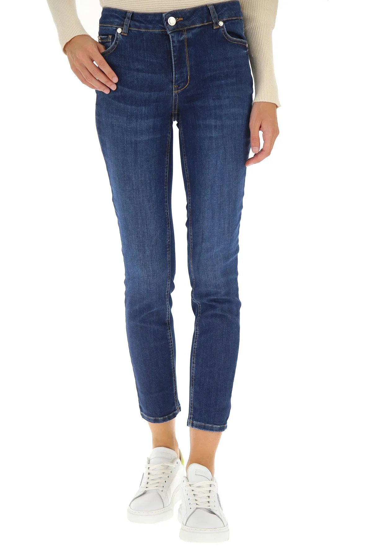 Silvian Heach Women's Divine High Waist Dark Blue Jeans