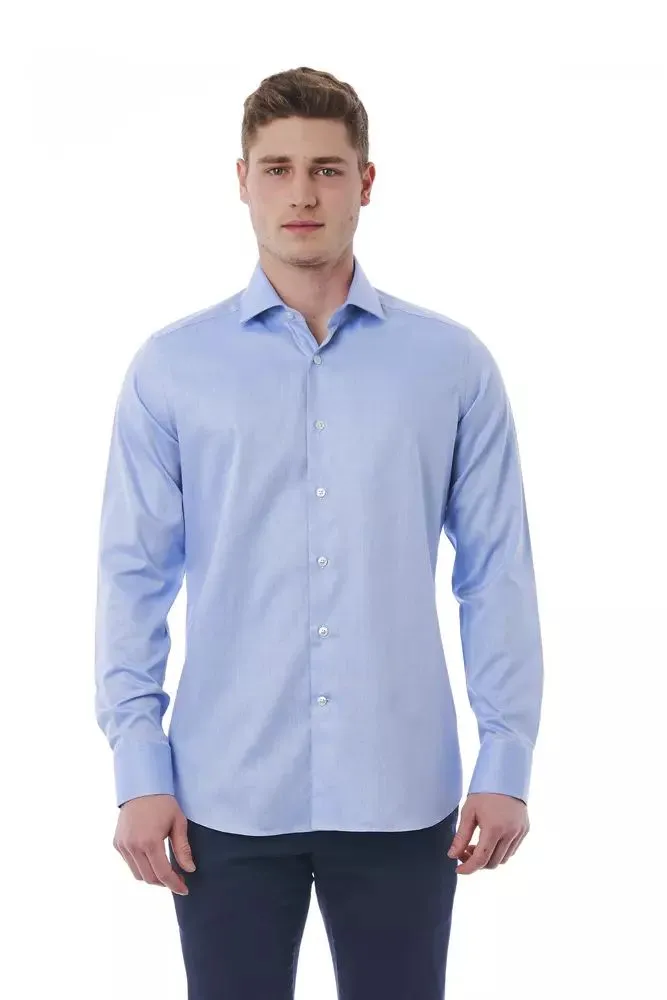 Bagutta Men's Elegant Light-Blue Slim Fit Shirt for Men