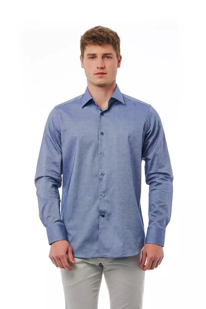 Bagutta Men's Elegant Regular Fit Italian Collar Shirt
