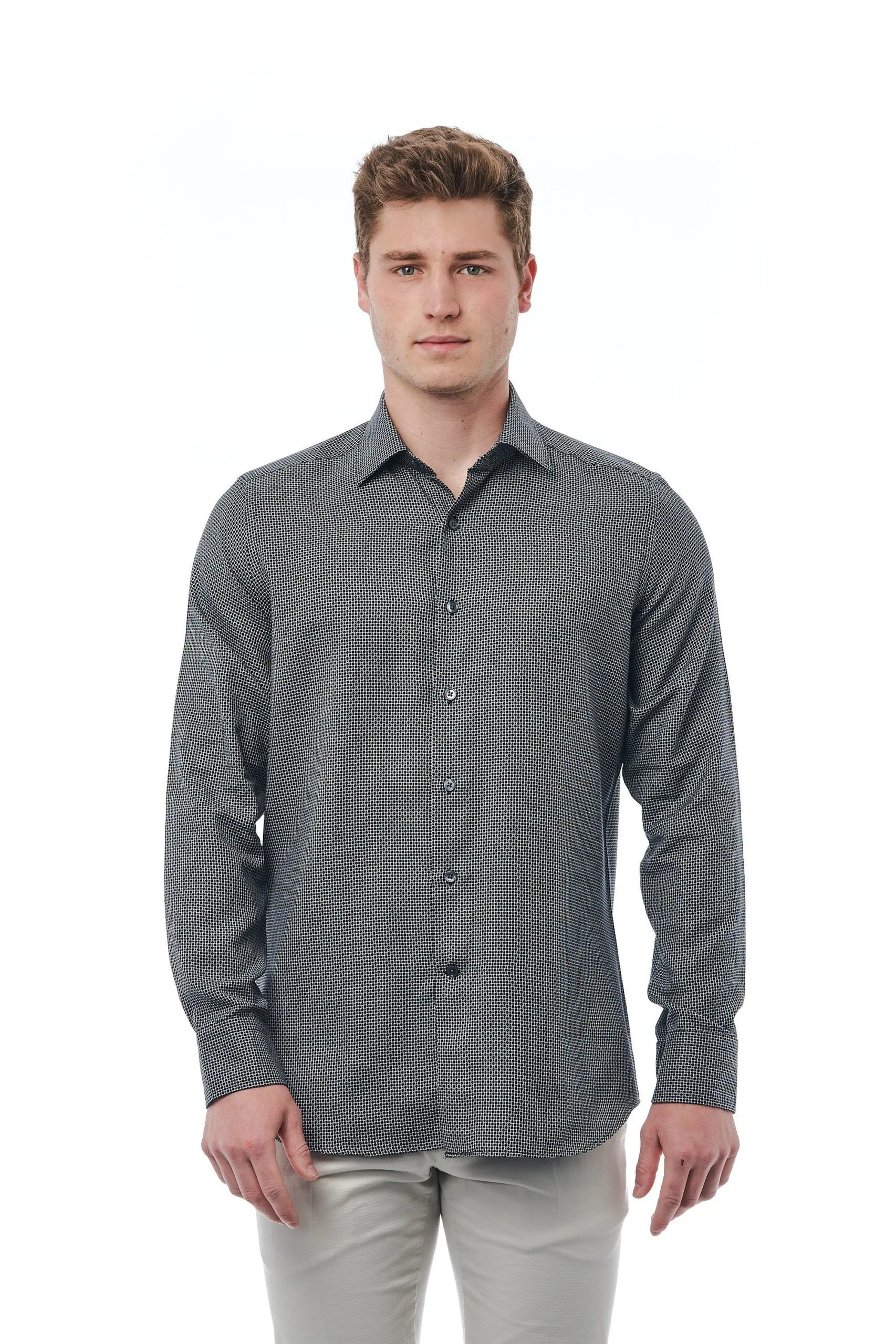 Bagutta Men's Sleek Italian Collar Regular Fit Shirt