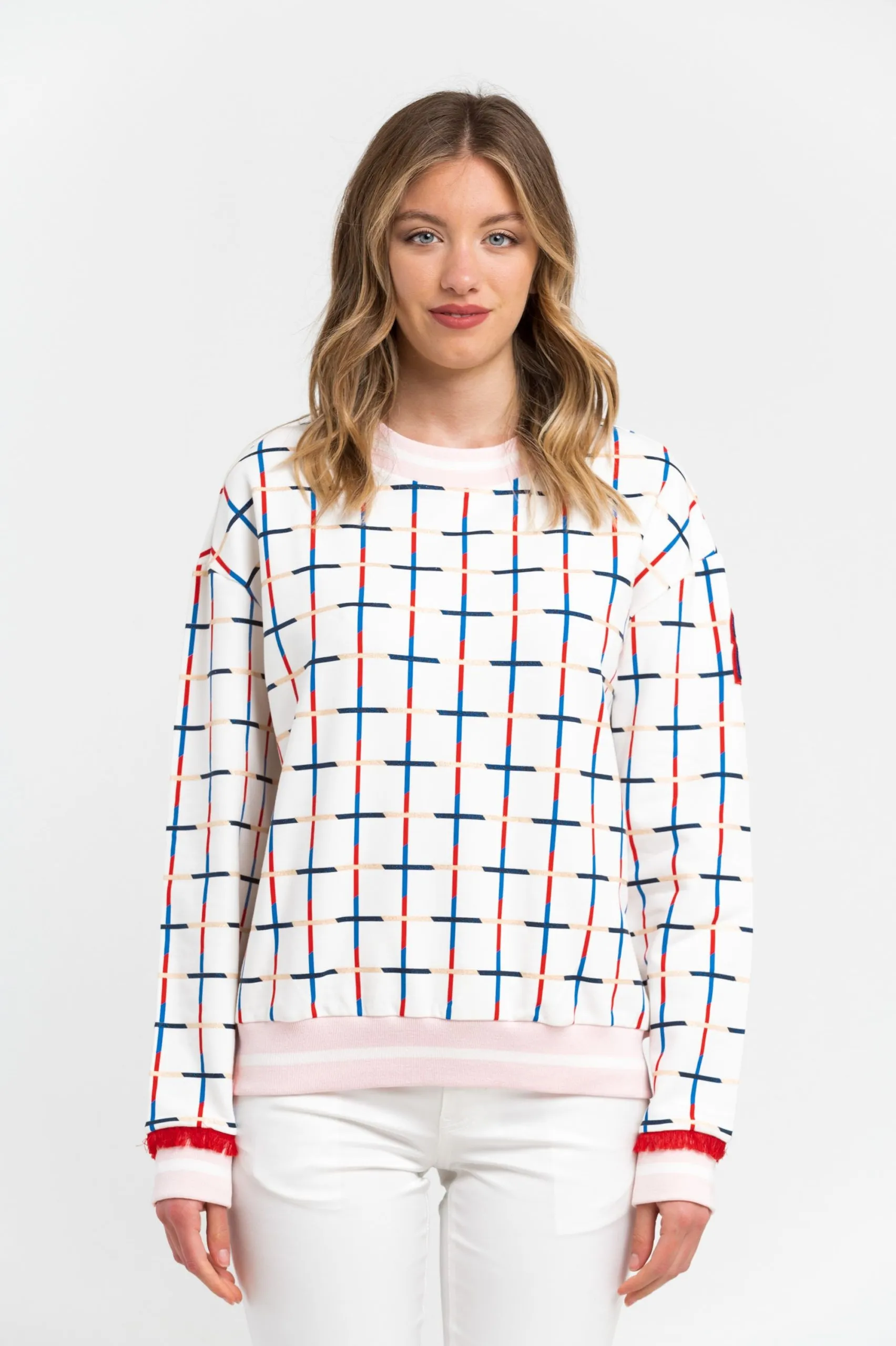 Trussardi Women's Elegant Oversized Striped Sweatshirt