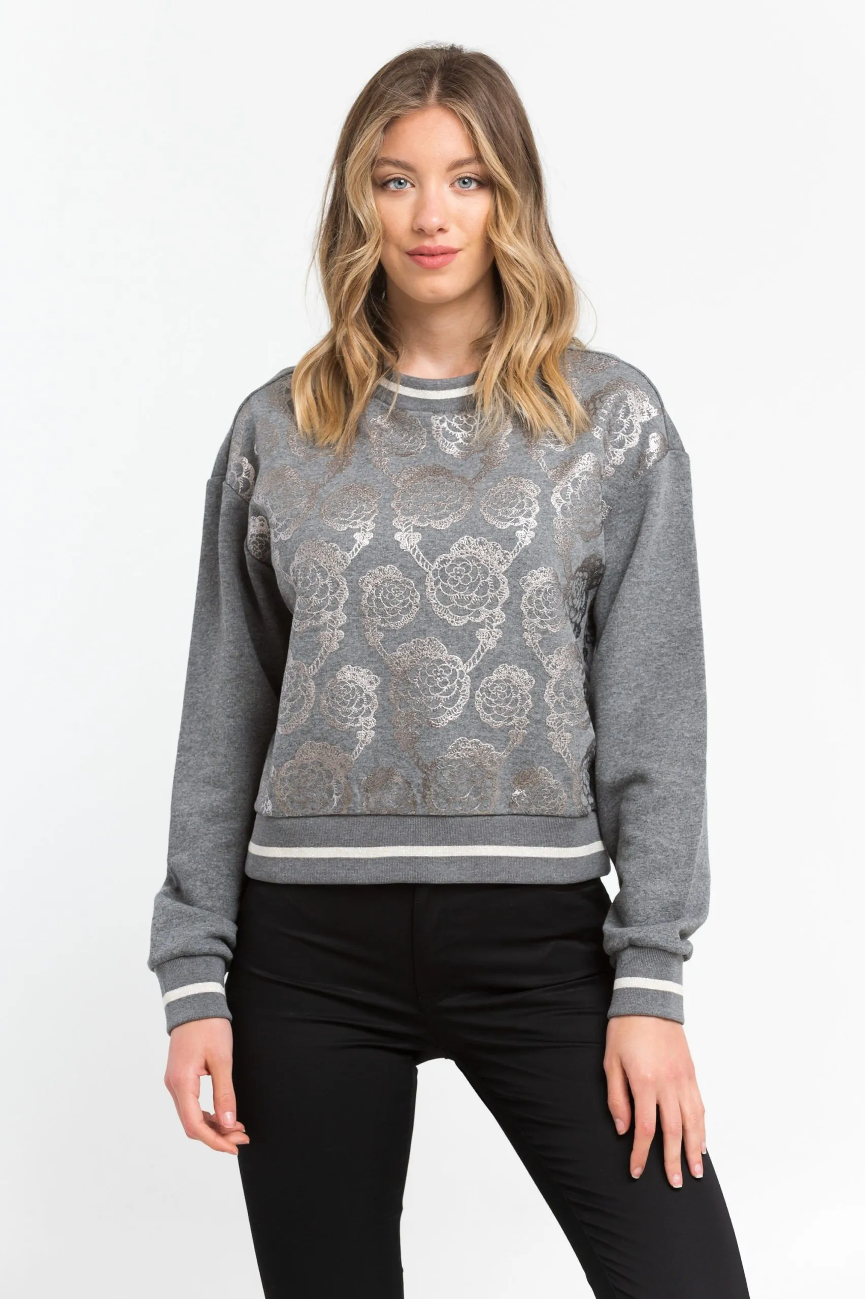 Trussardi Women's Elegant Oversized Round-Neck Cotton Sweatshirt