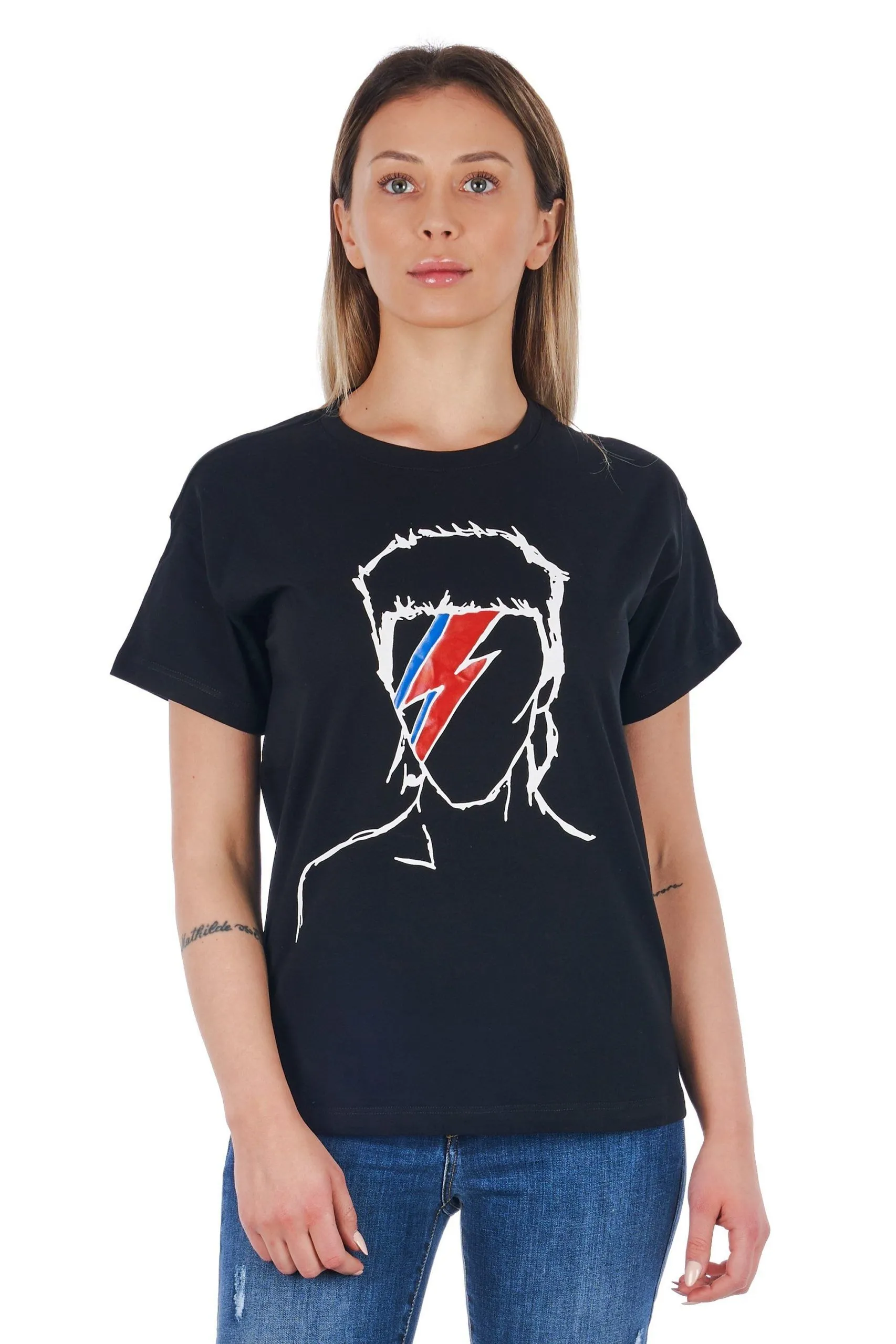 Frankie Morello Women's Elegant Back Detail Print Tee