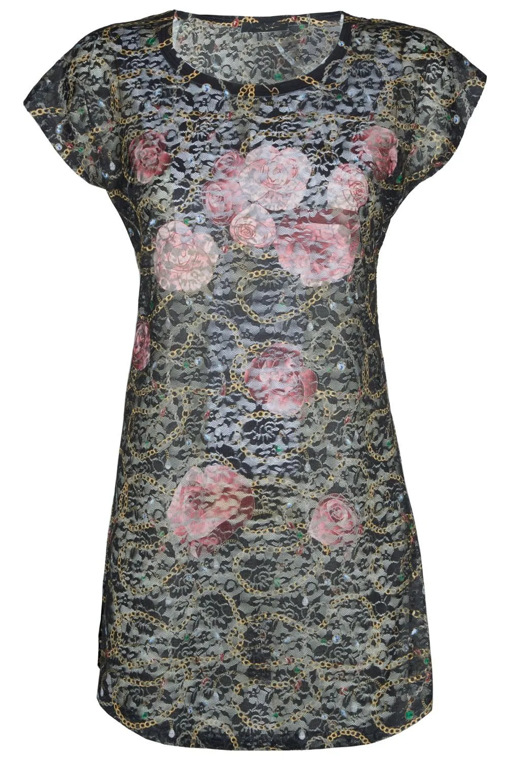 Yes Zee Women's Chic Black Sublimation Print Dress