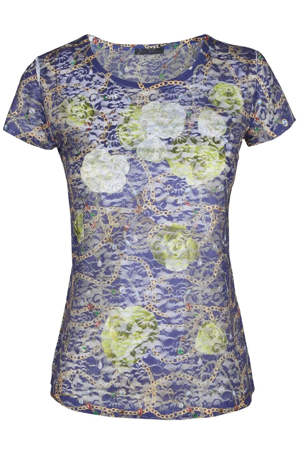 Yes Zee Women's Chic Blue Sublimation Print Tee for Women