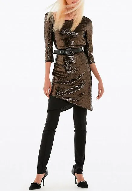 Patrizia Pepe Women's Elegant Asymmetrical Sequin Dress