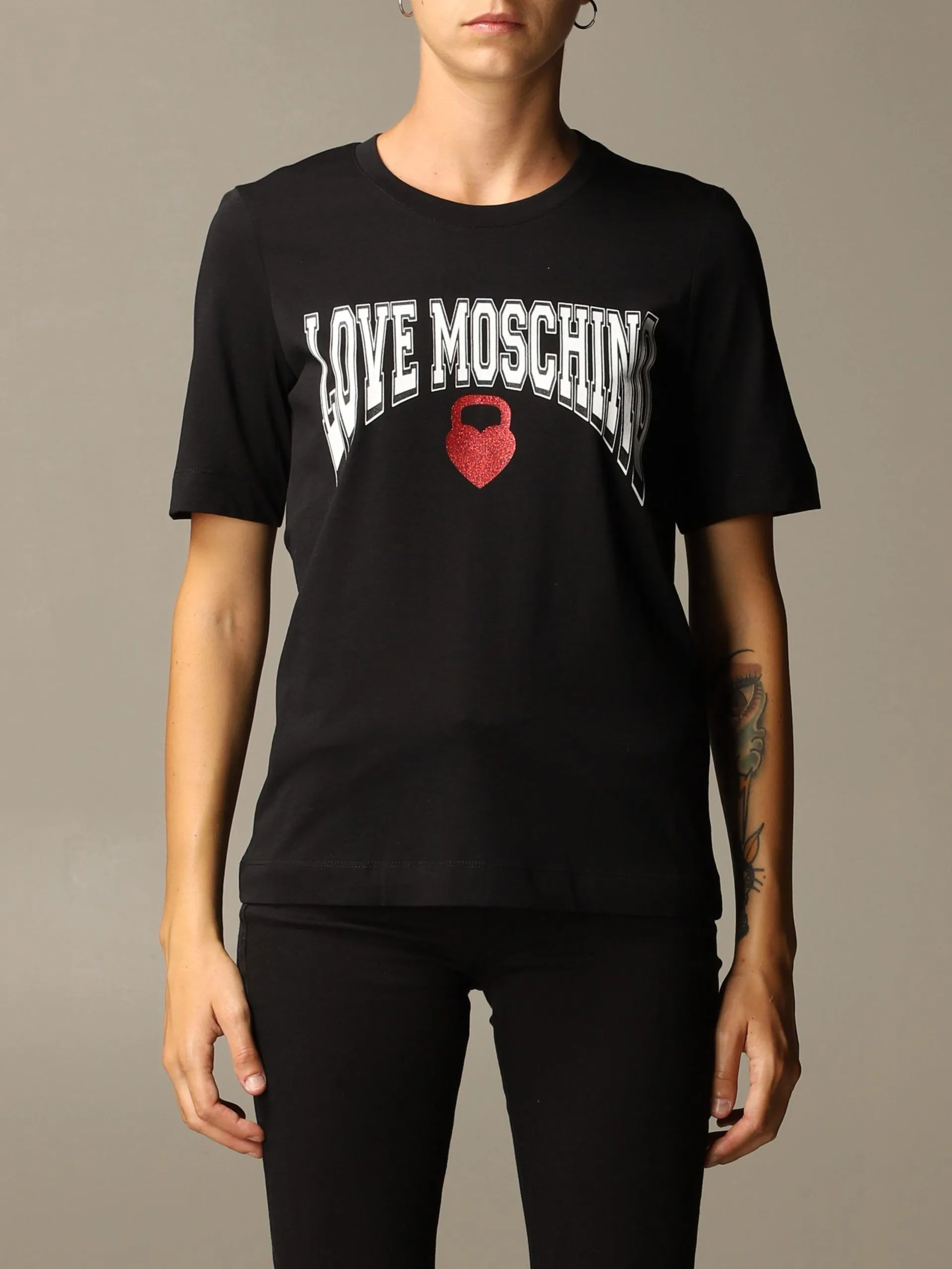 Love Moschino Women's Chic Boxing Print Cotton Tee