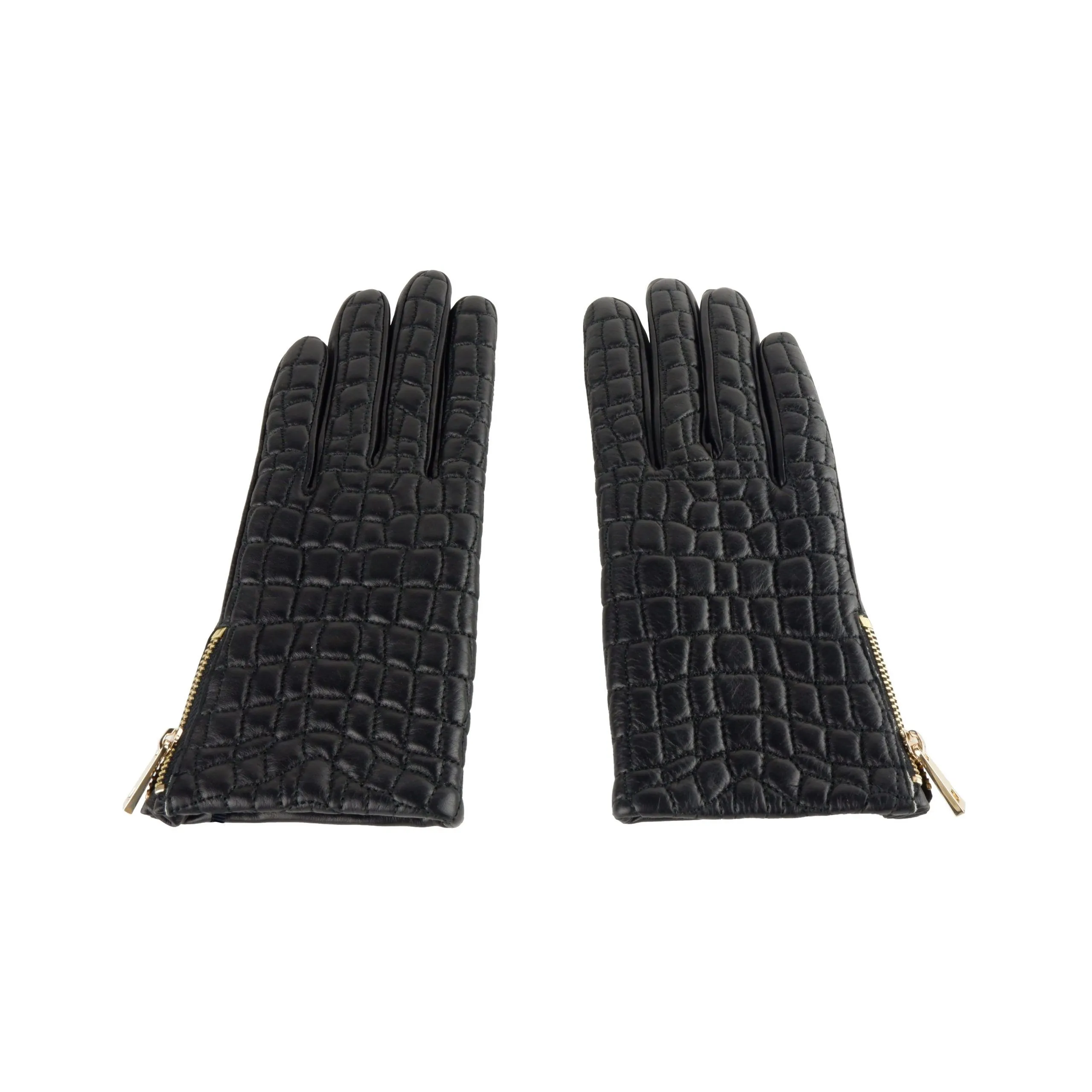 Cavalli Class Women's Elegant Black Lamb Leather Gloves