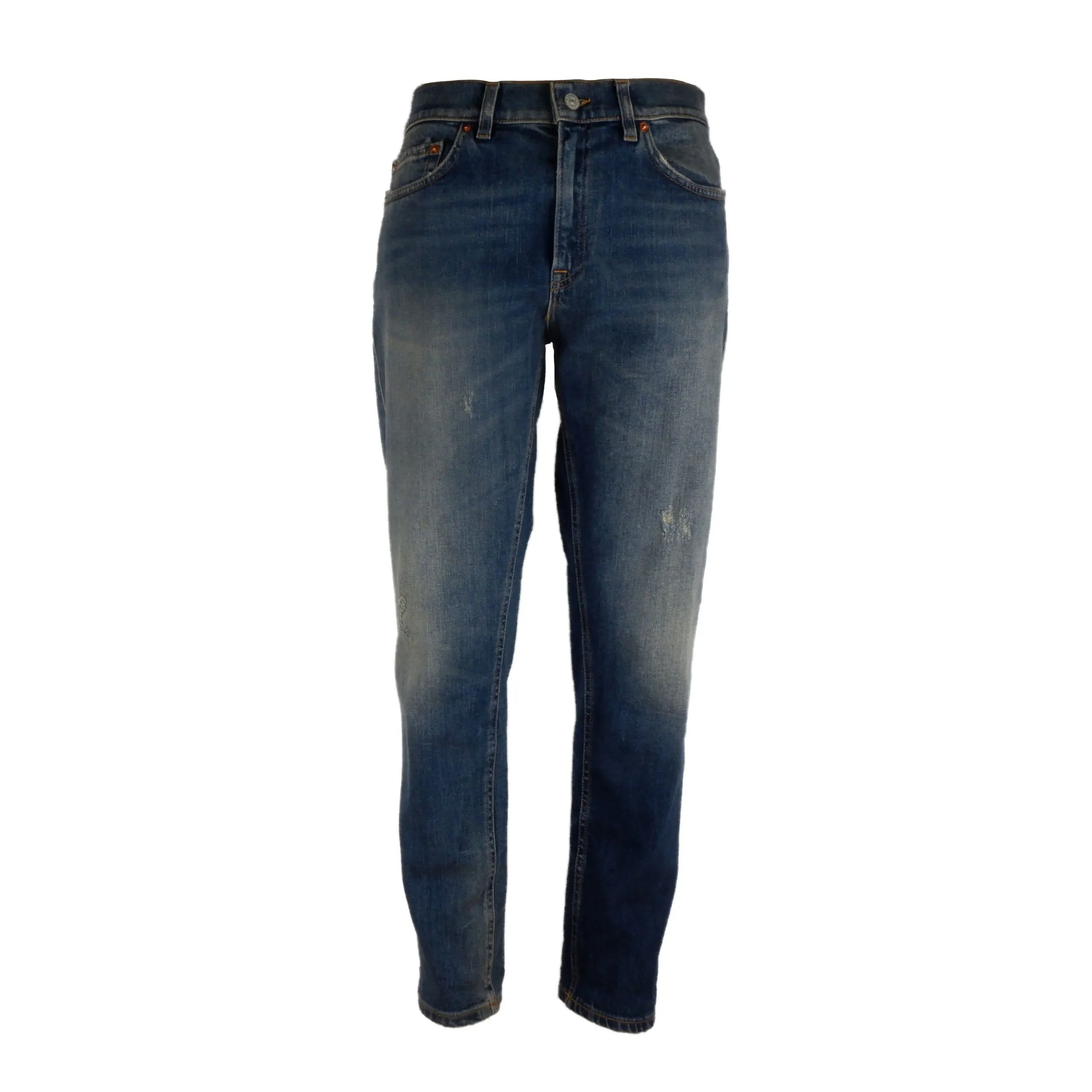 Dondup Women's Chic Blue Stretch Cotton Jeans with Destroyed Effect