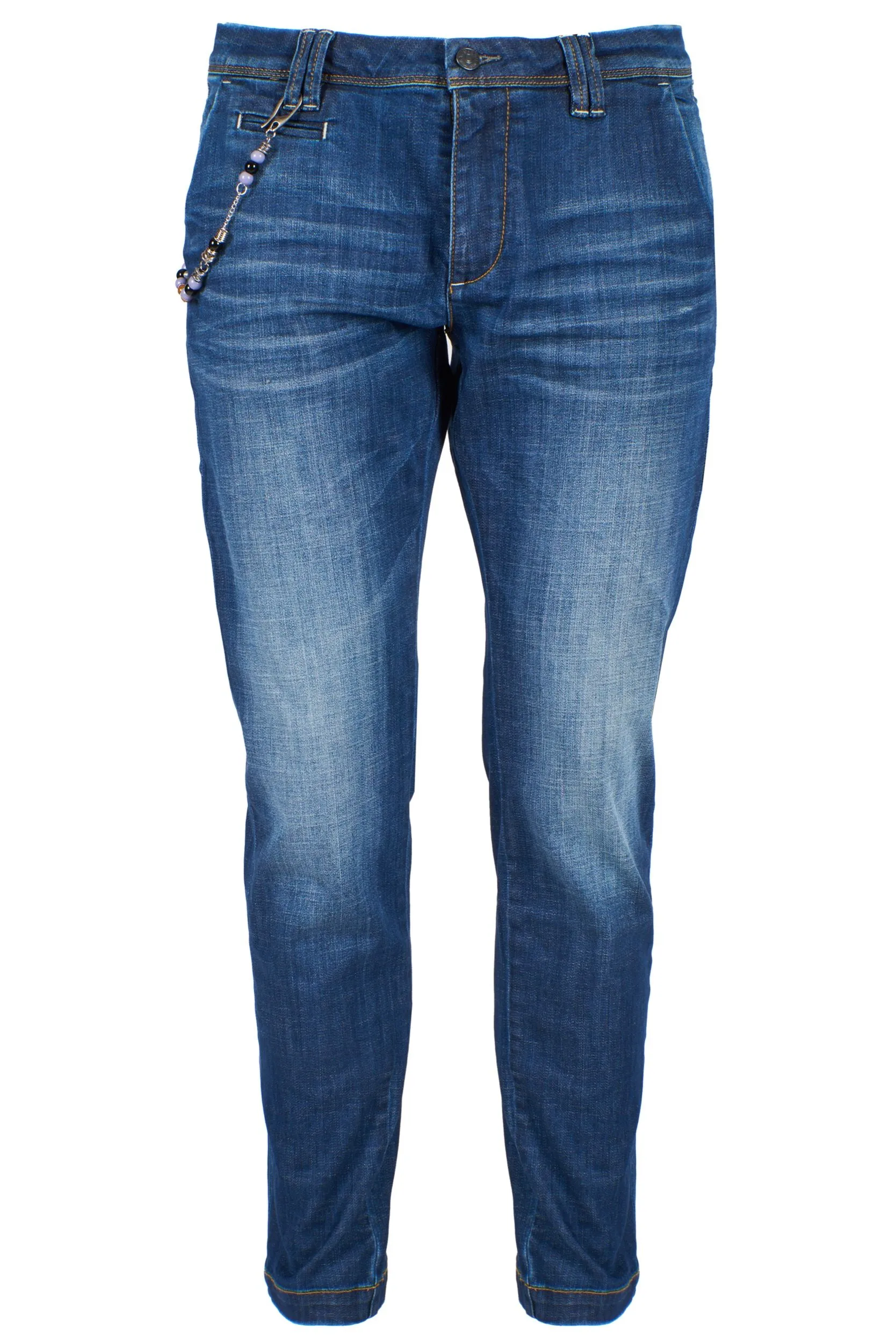 Yes Zee Men's Trendy Tapered Fit Blue Denim Jeans