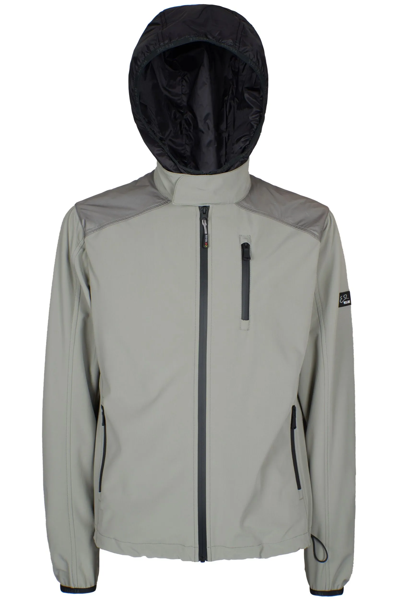 Yes Zee Men's Chic Gray Hooded Jacket with Ample Pockets