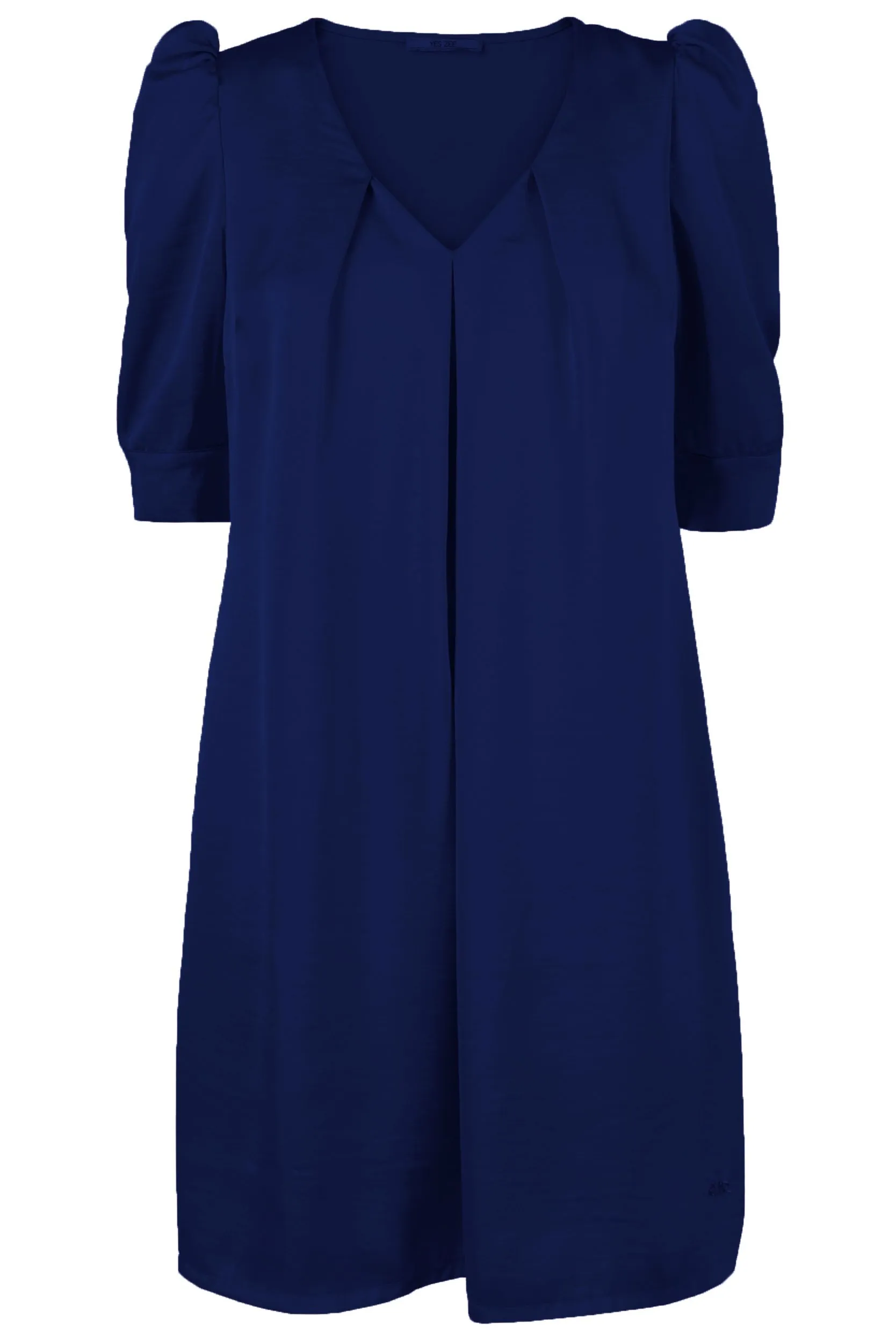 Yes Zee Women's Elegant Dark Blue Dress with Signature Logo