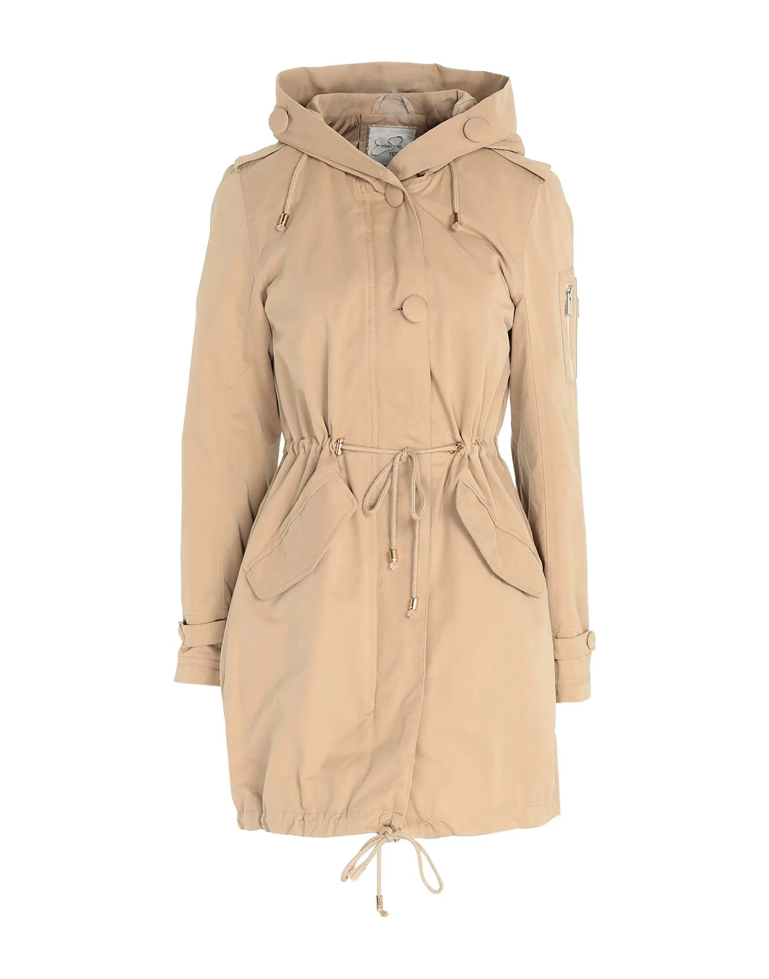 Yes Zee Women's Chic Beige Cotton-Blend Trench Coat