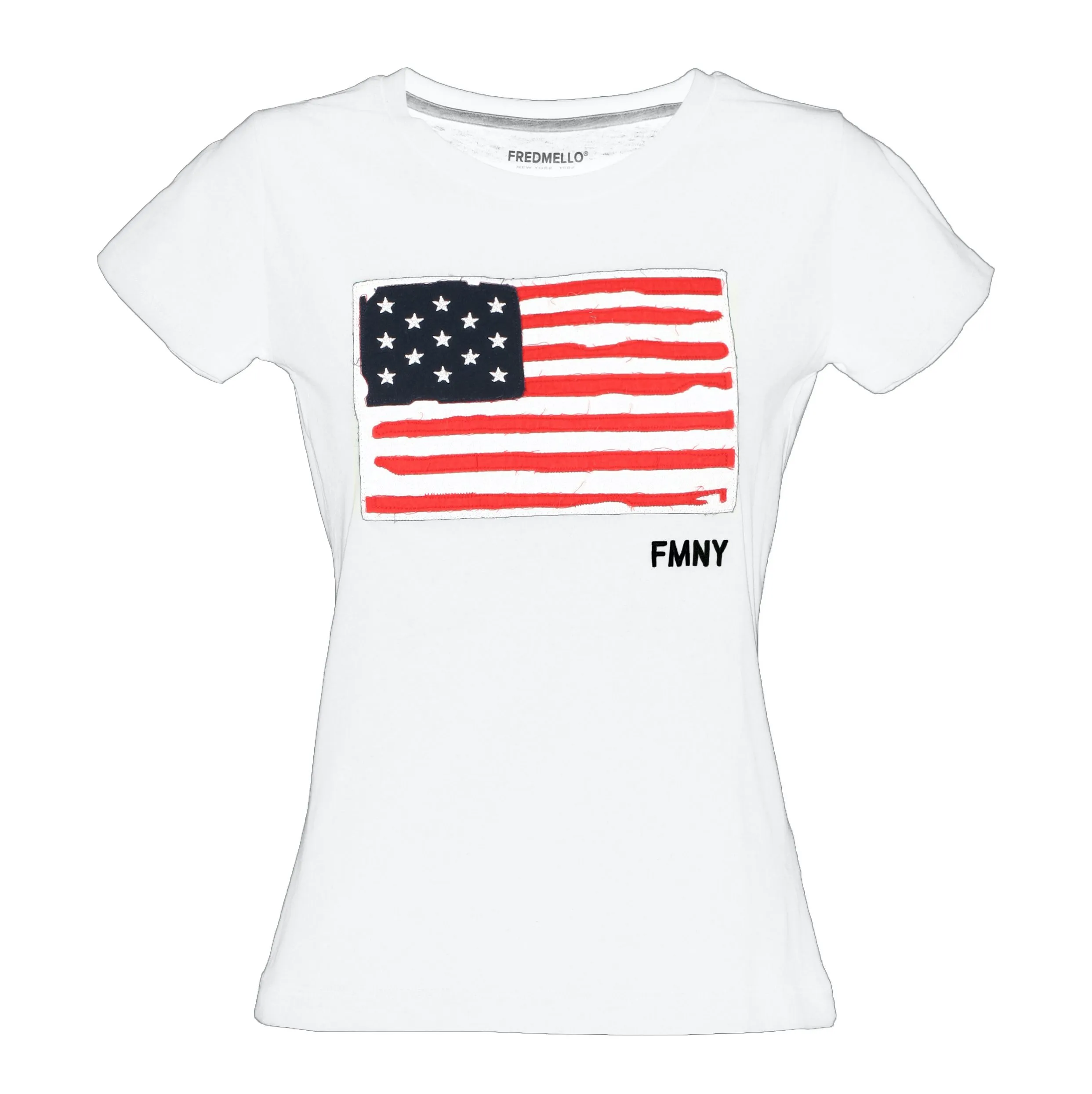 Fred Mello Women's Star-Spangled Chic White Tee