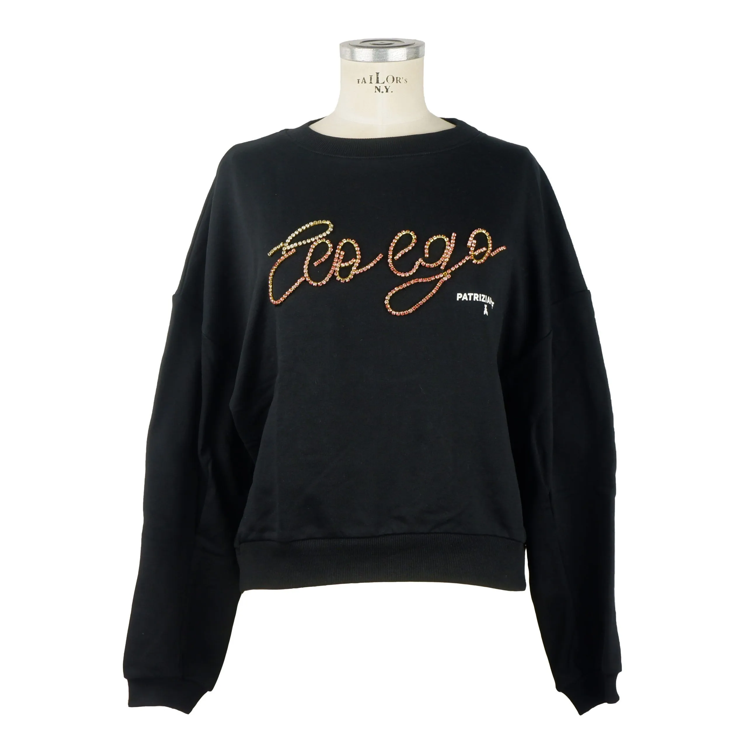 Patrizia Pepe Women's Strass Embellished Crewneck Sweatshirt in Black