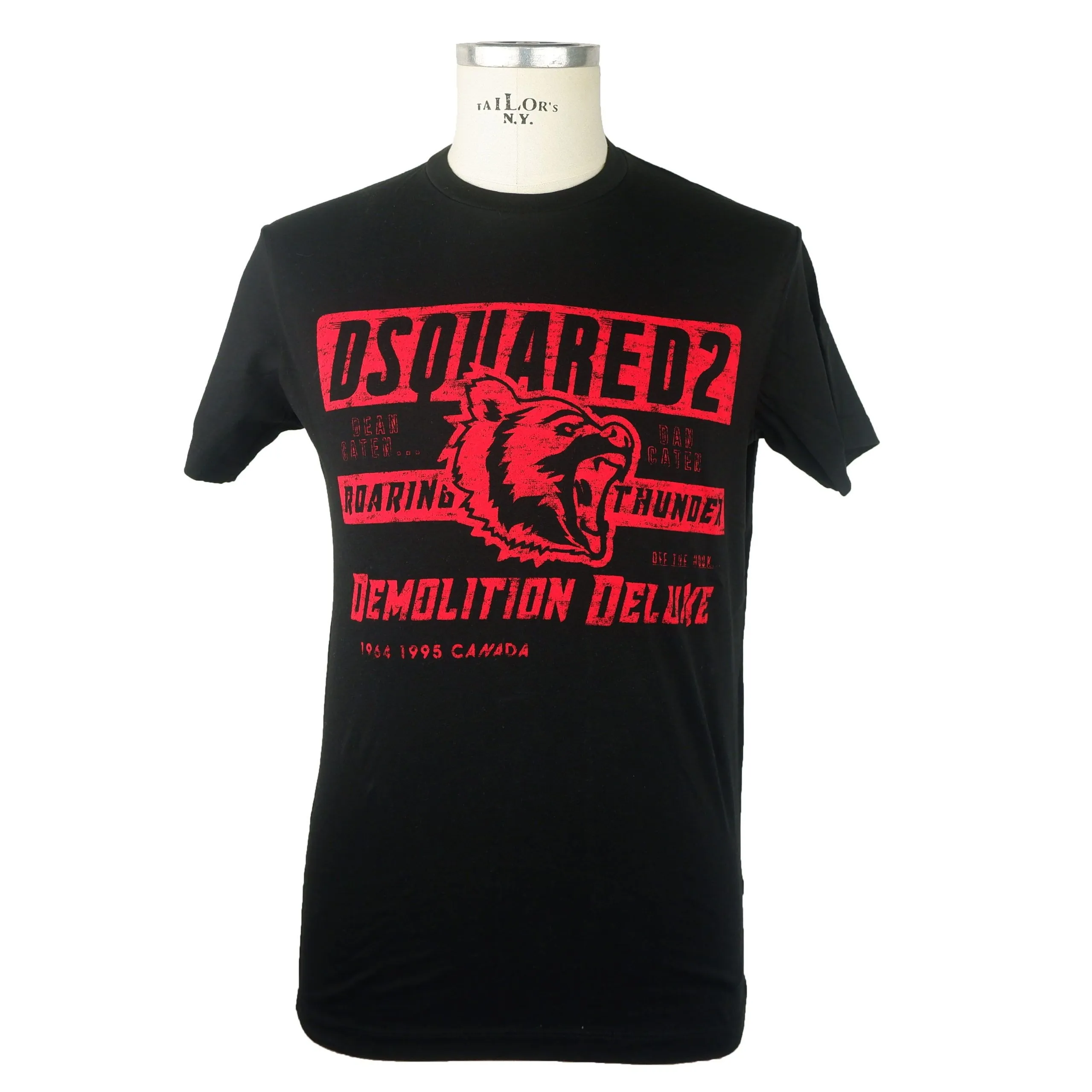 Dsquared² Men's Sleek Black Cotton Tee with Signature Print
