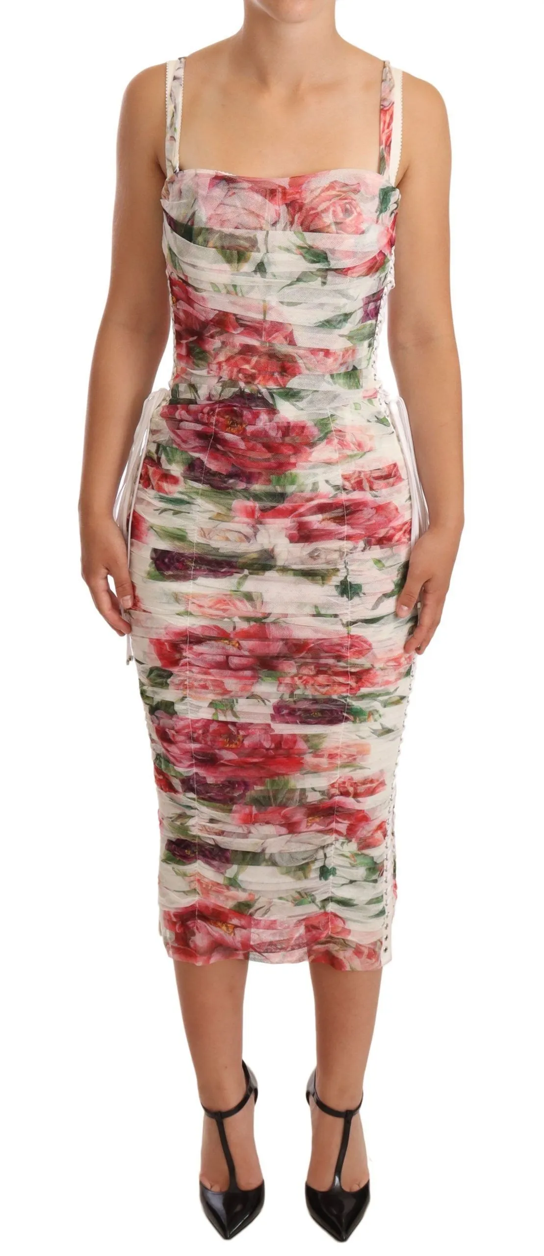 Dolce & Gabbana Women's Elegant Floral Print Midi Sheath Dress